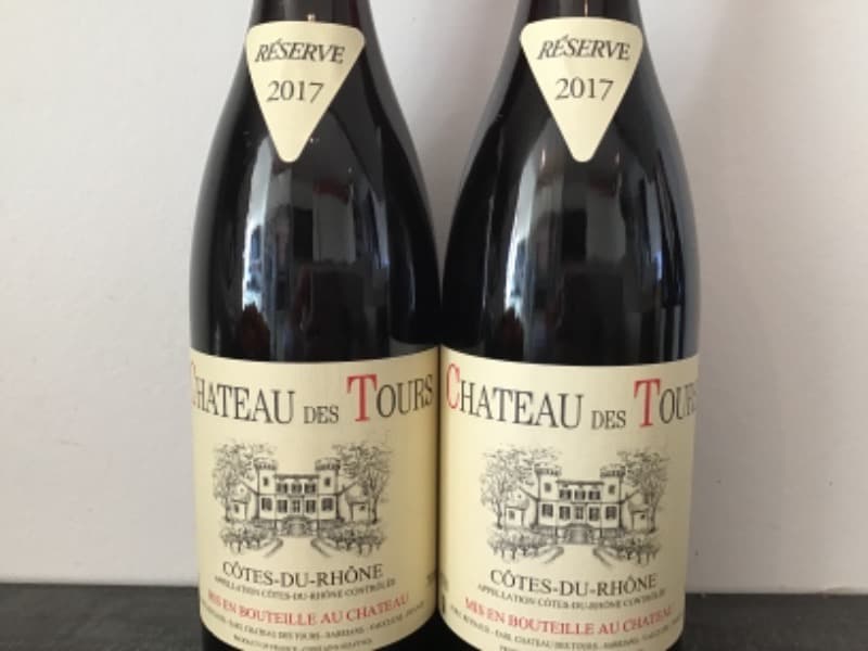 2 x Côtes-du-Rhône, Réserve, Château des Tours, 2017