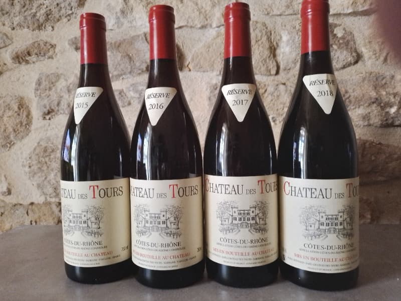 4 x Côtes-du-Rhône, Château des Tours, 2015/2016/2017/2018