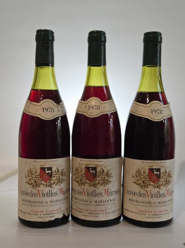 3 x Marsannay, "Cuvée des Vieilles Murées", Domaine Clair-Daü, 1978