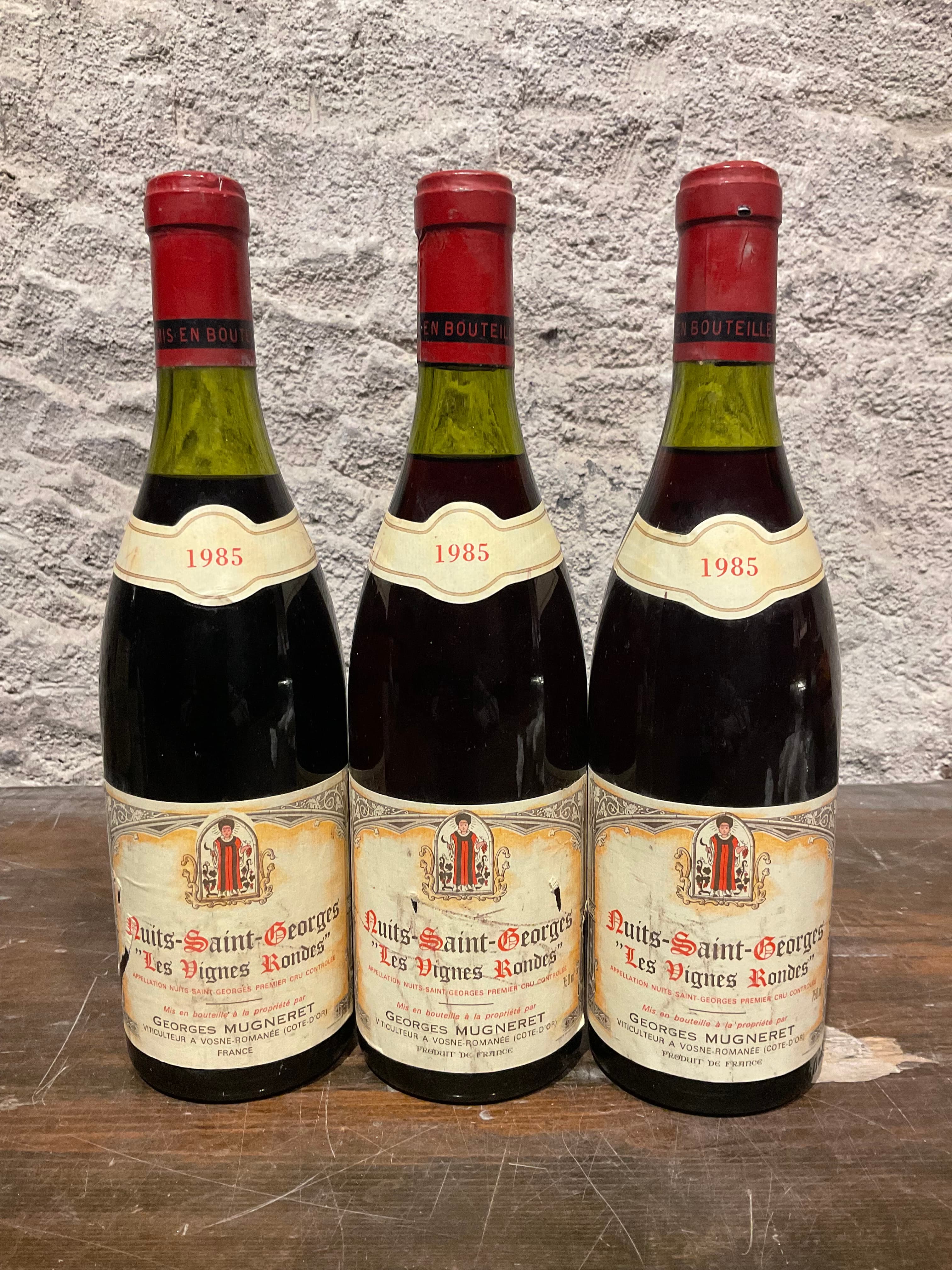 3 x Nuits-Saint-Georges, Les vignes rondes, Domaine Georges Mugneret, 1985