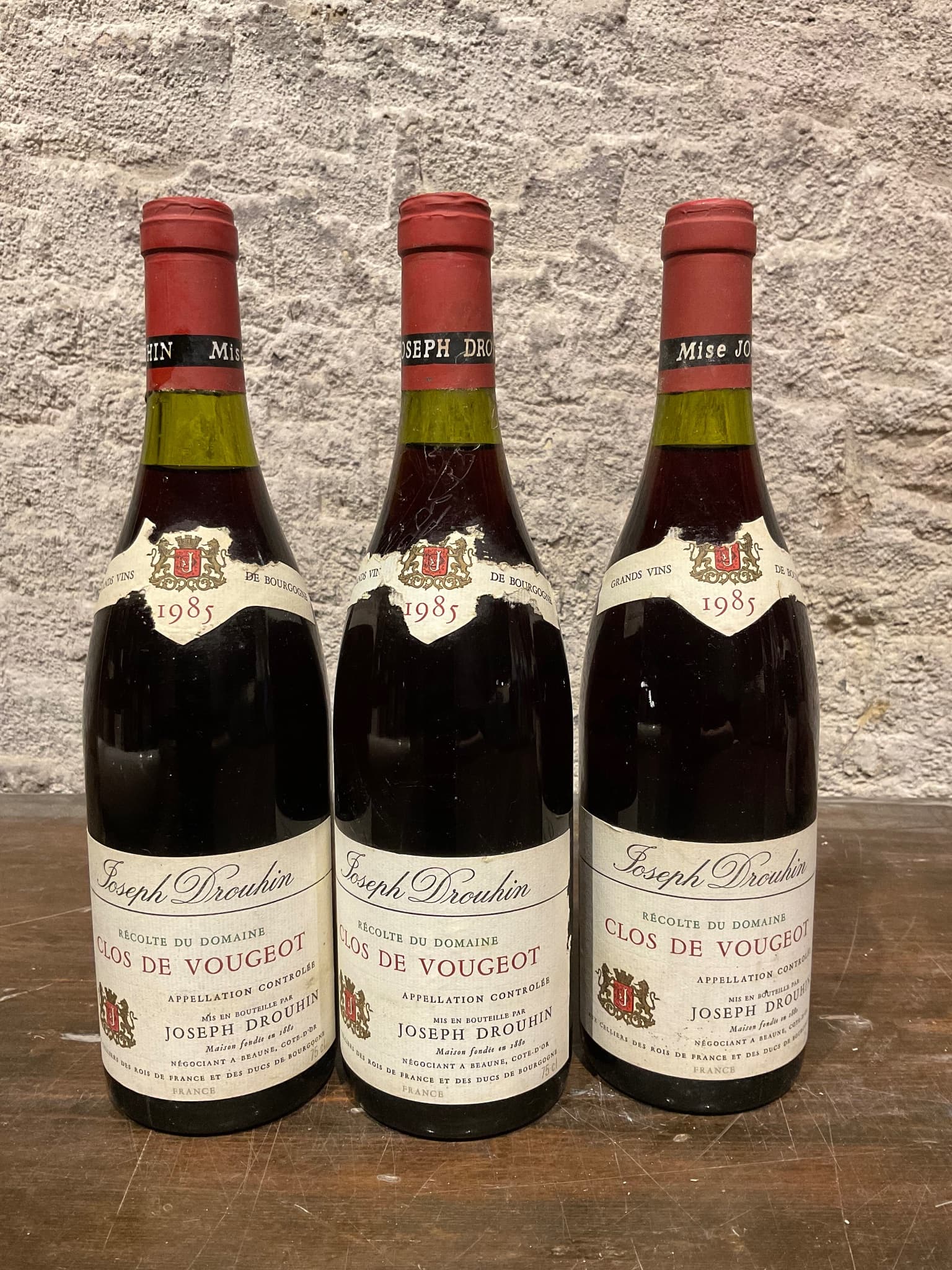 3 x Joseph Drouhin, Clos de Vougeot Grand Cru, 1985