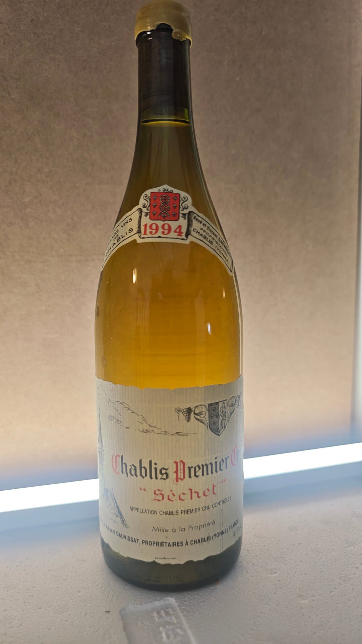 Vincent Dauvissat, Chablis Premier Cru, Sechet, 1994