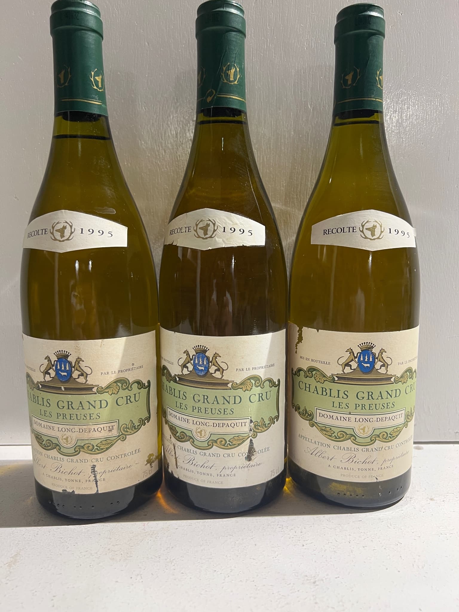3 x Domaine Albert Bichot (Long-Depaquit), Chablis Grand Cru, Preuses, 1995