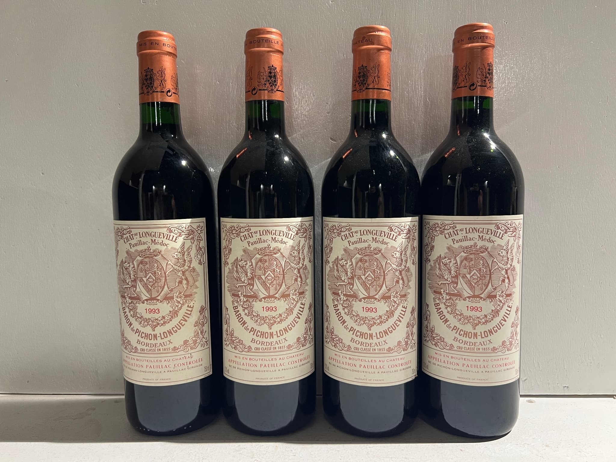 4 x Château Pichon Longueville, au Baron, Pauillac, 1993