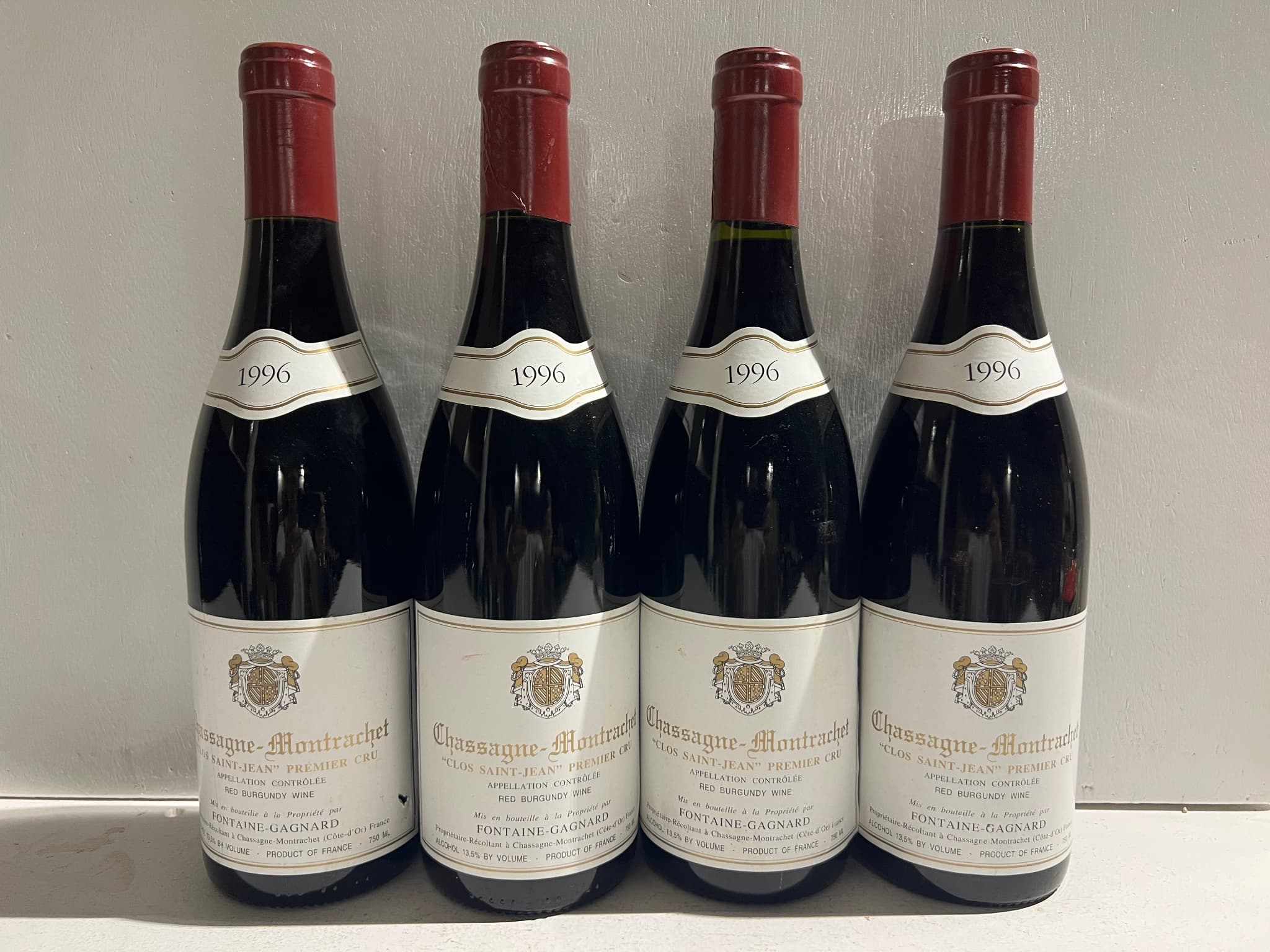 4 x Domaine Fontaine-Gagnard, Chassagne-Montrachet Premier Cru, Clos Saint-Jean Rouge, 1996