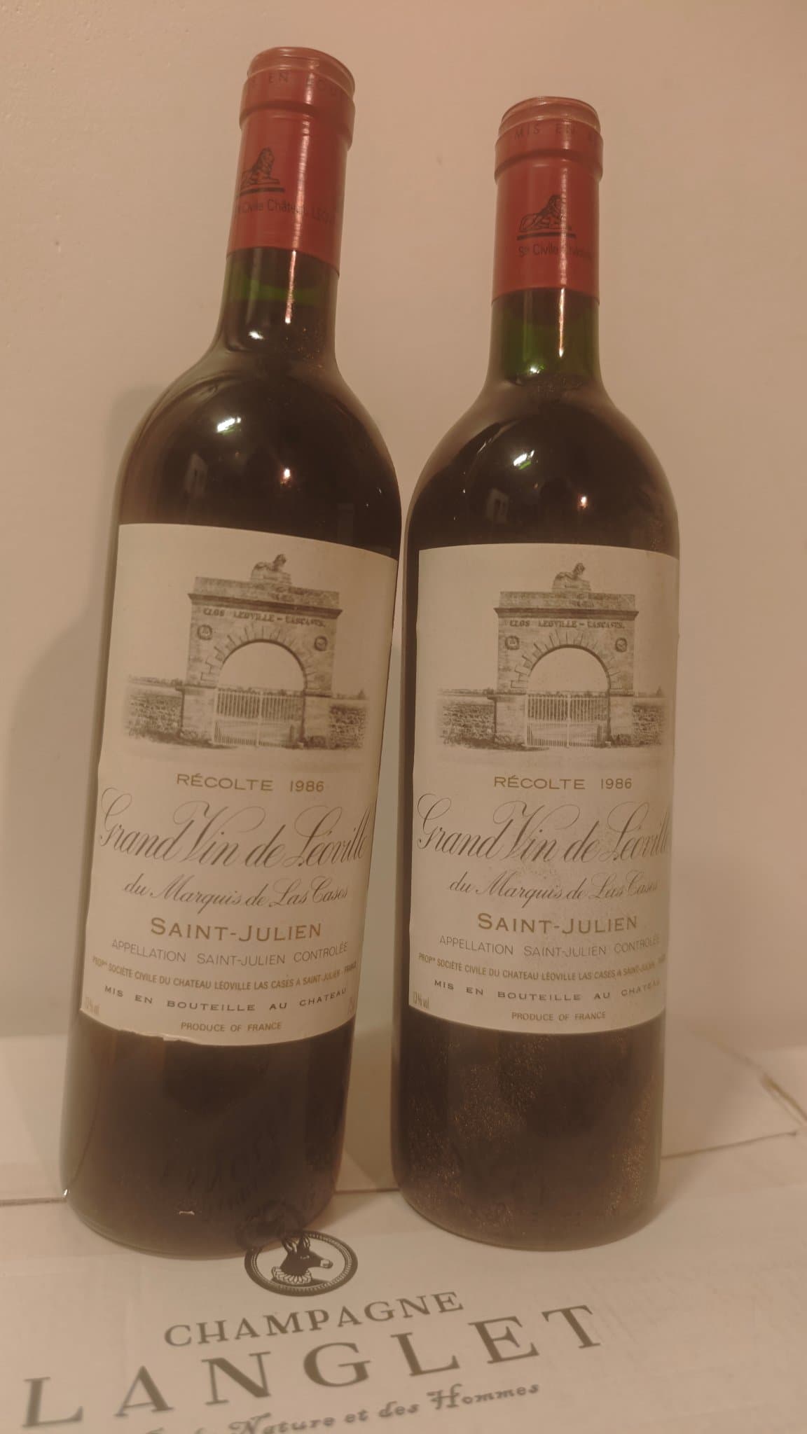 2 x Grand Vin de Léoville du Marquis de Las Cases, Saint-Julien, 1986