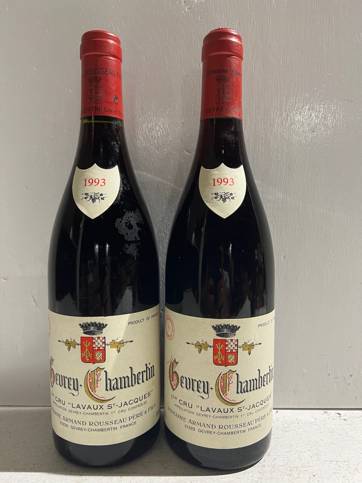 2 x Domaine Armand Rousseau, Gevrey-Chambertin Premier Cru, Lavaux Saint-Jacques, 1993