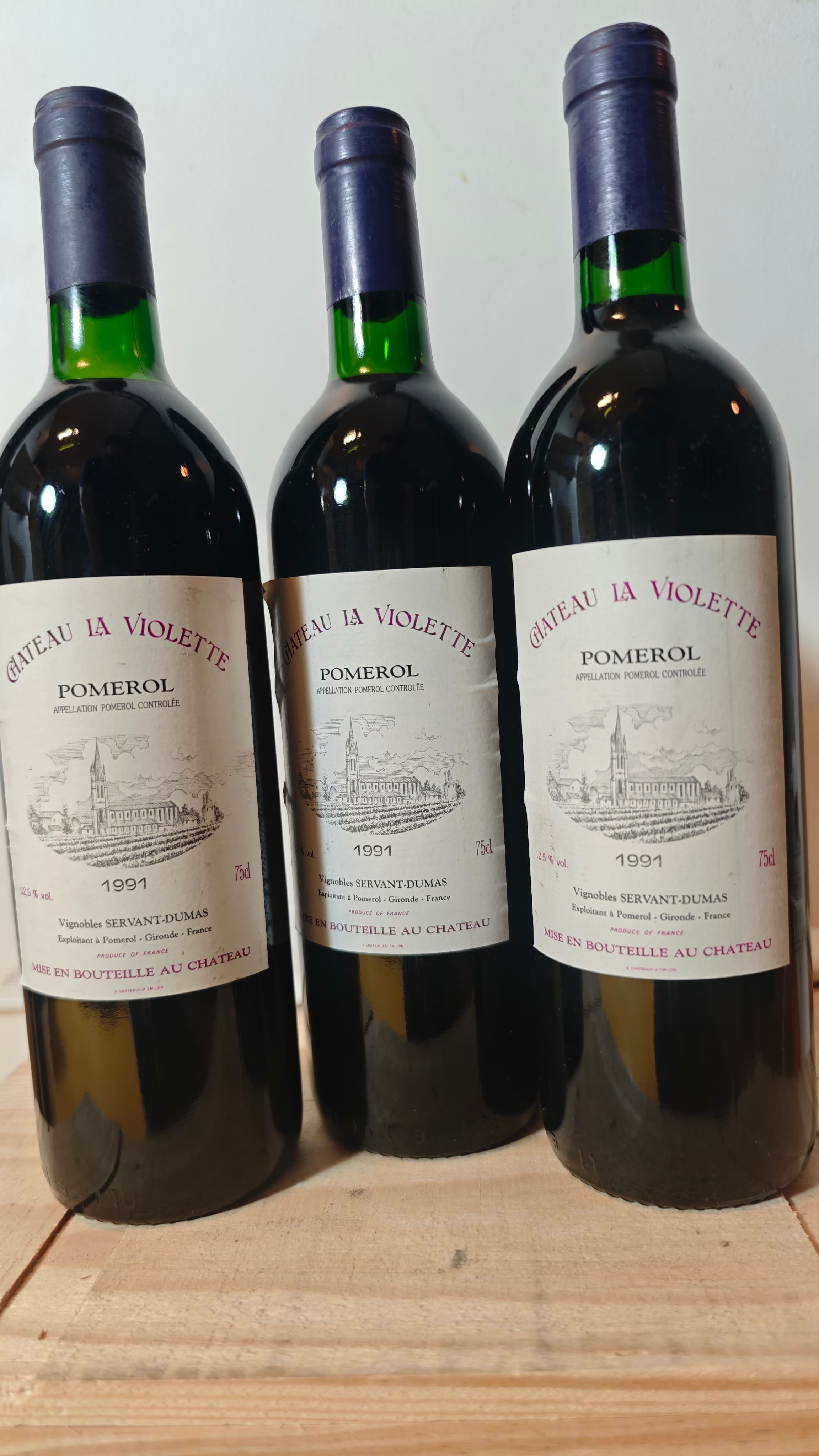 3 x Château La Violette, Pomerol, 1991