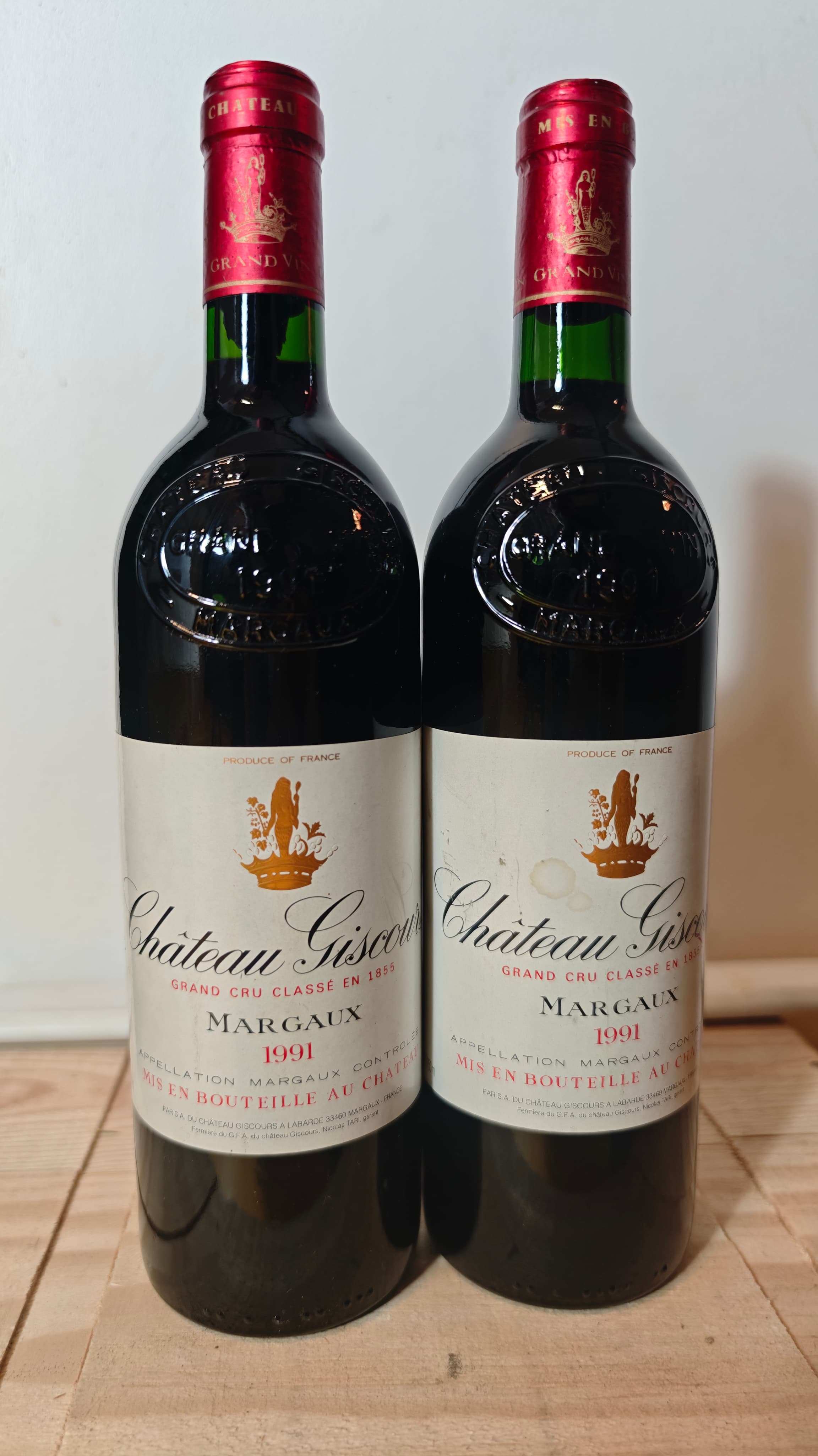 2 x Château Giscours, Margaux, 1991