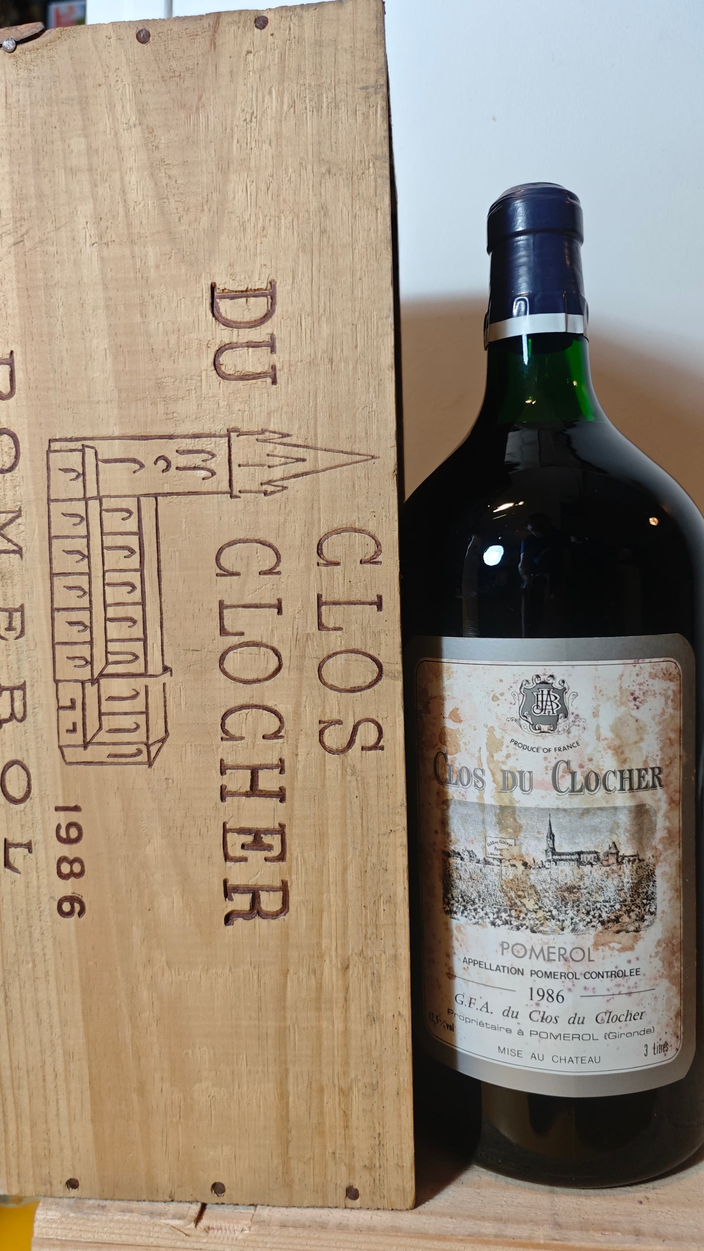 CBO/OWC1 x Clos du Clocher, Pomerol, 1986 (Dble-Magnum - 3l)